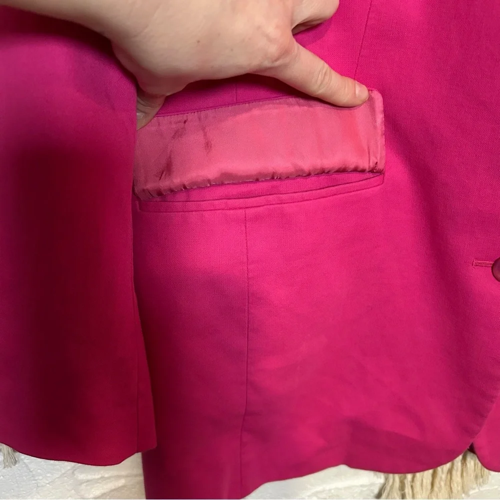 Aritzia Babaton fuchsia oversized blazer 100% Cotton Women’s Size Small - Picture 7 of 16